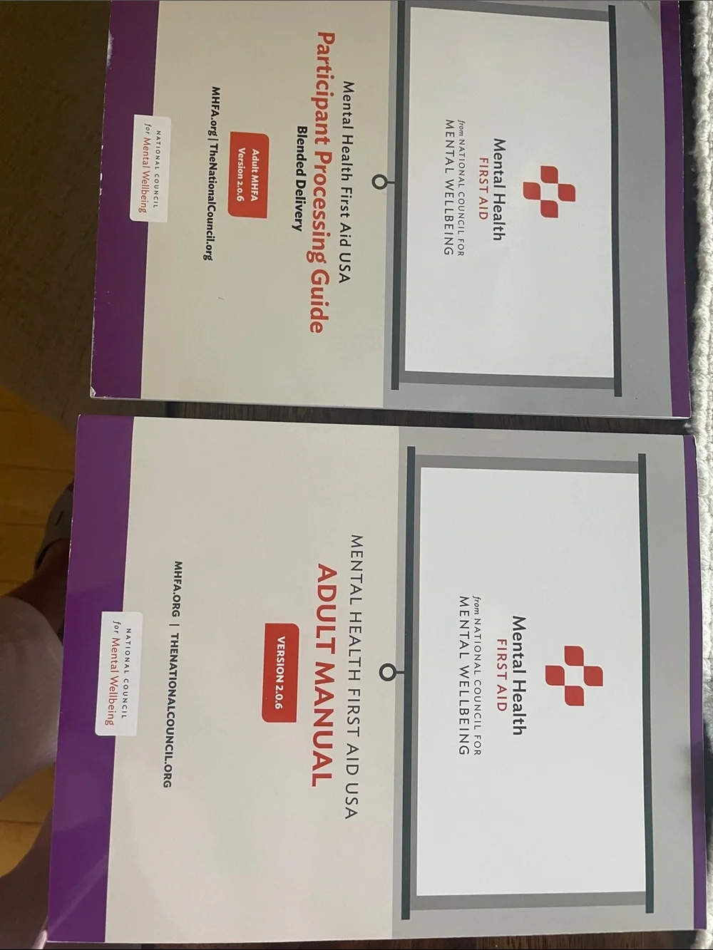 Mental Health First Aid USA Adult Manual - White & Purple
